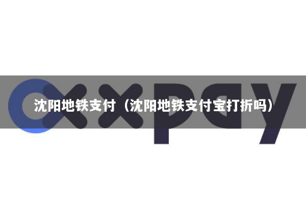 沈阳地铁支付(沈阳地铁支付宝打折吗)