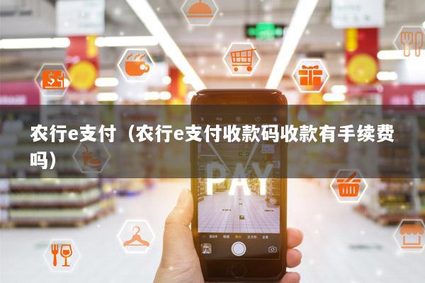 农行e支付(农行e支付收款码收款有手续费吗)