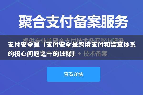 支付安全是(支付安全是跨境支付和结算体系的核心问题之一的注释)
