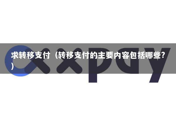 求转移支付(转移支付的主要内容包括哪些?)