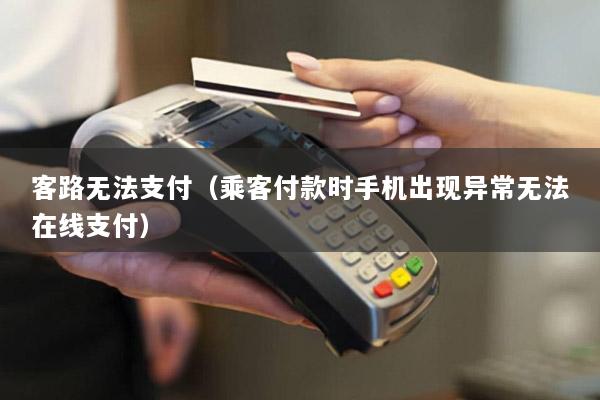 客路无法支付(乘客付款时手机出现异常无法在线支付)