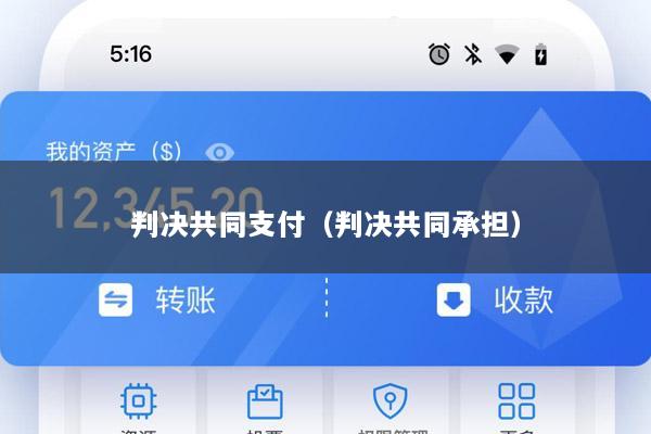 判决共同支付(判决共同承担)