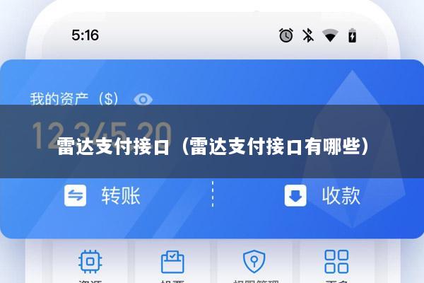 雷达支付接口(雷达支付接口有哪些)