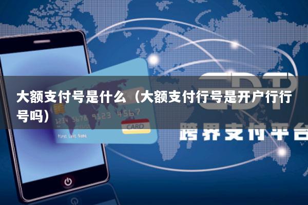 大额支付号是什么(大额支付行号是开户行行号吗)