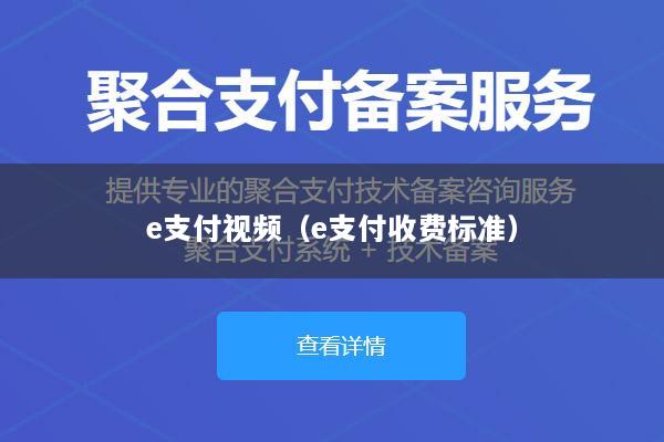 e支付视频(e支付收费标准)