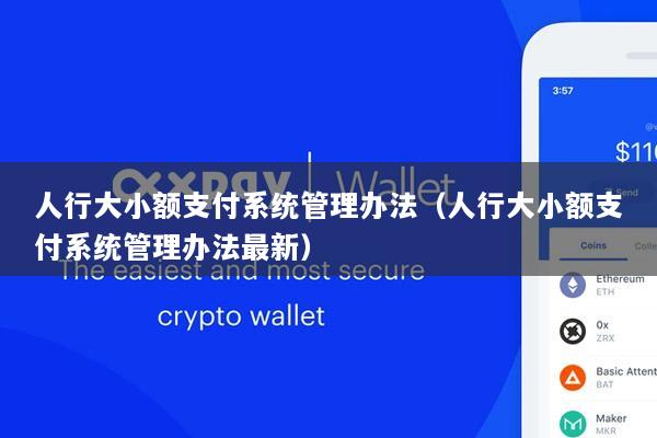 人行大小额支付系统管理办法(人行大小额支付系统管理办法最新)