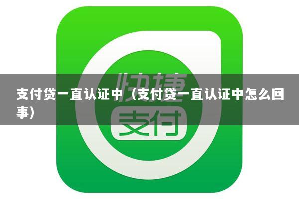 支付贷一直认证中(支付贷一直认证中怎么回事)