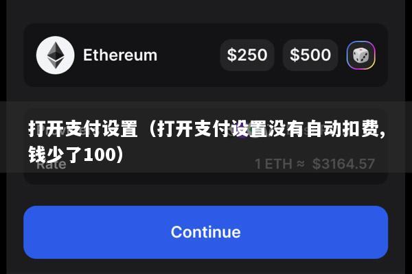 打开支付设置(打开支付设置没有自动扣费,钱少了100)